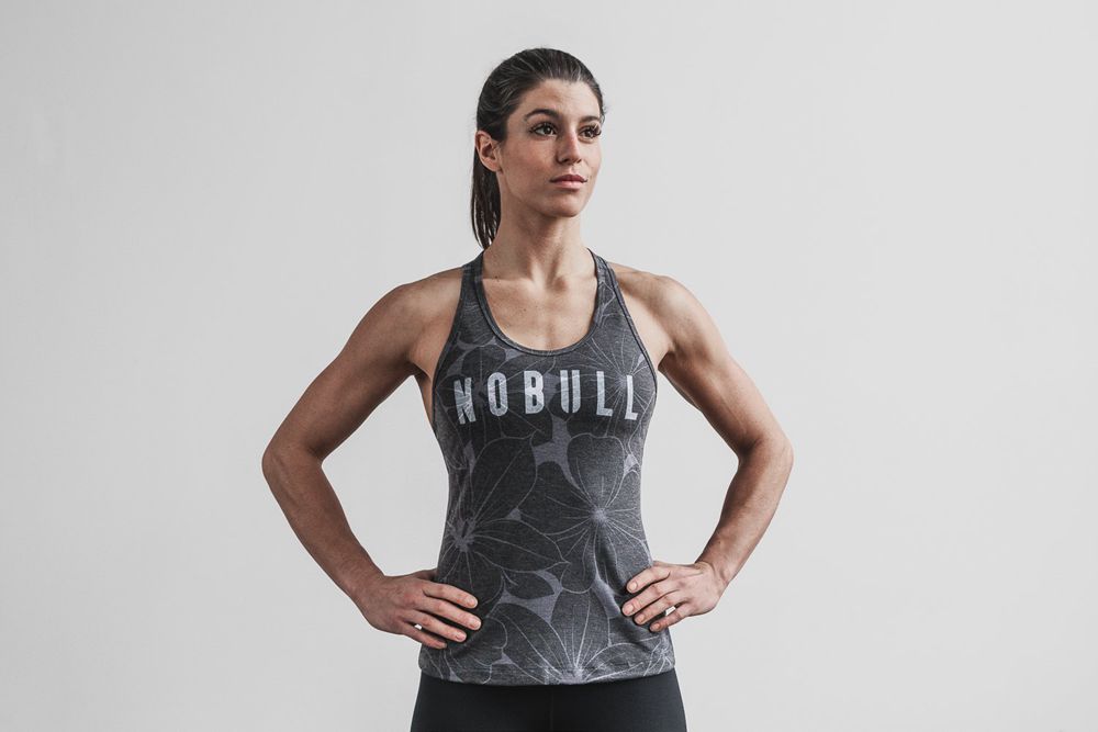 Débardeurs NOBULL Femme Grise / Noir - NOBULL Racerback,France (5278-UQXKN)